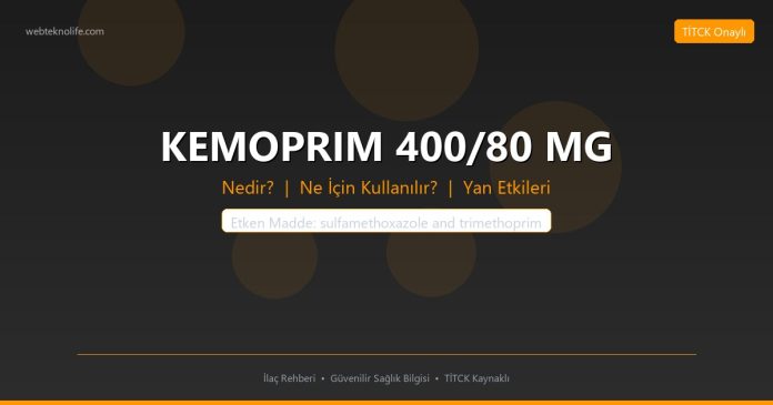 KEMOPRIM 400/80 MG nedir ne işe yarar - ilaç bilgisi