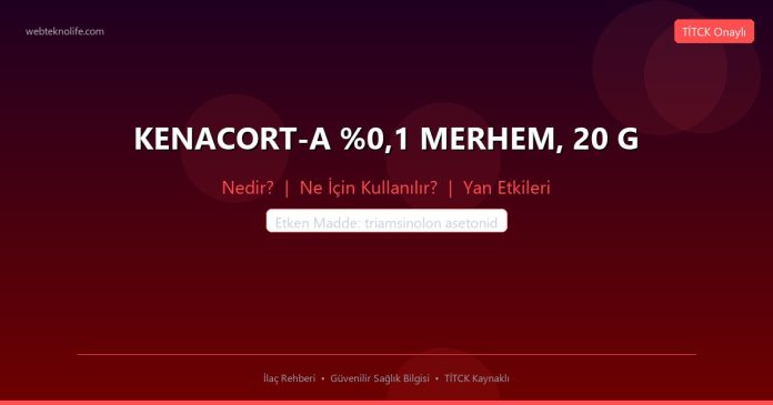 KENACORT-A %0,1 MERHEM, 20 G nedir ne işe yarar - ilaç bilgisi