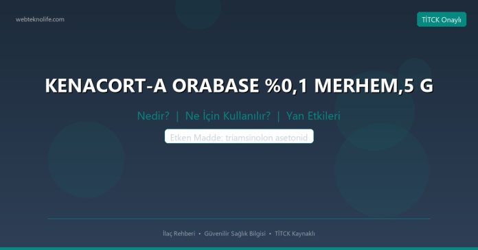 KENACORT-A ORABASE %0,1 MERHEM,5 G nedir ne işe yarar - ilaç bilgisi