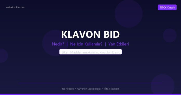 KLAVON-BID nedir ne işe yarar - ilaç bilgisi