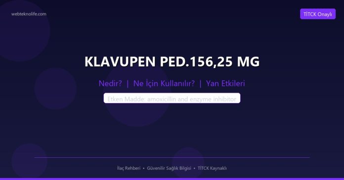 KLAVUPEN PED.156,25 MG nedir ne işe yarar - ilaç bilgisi